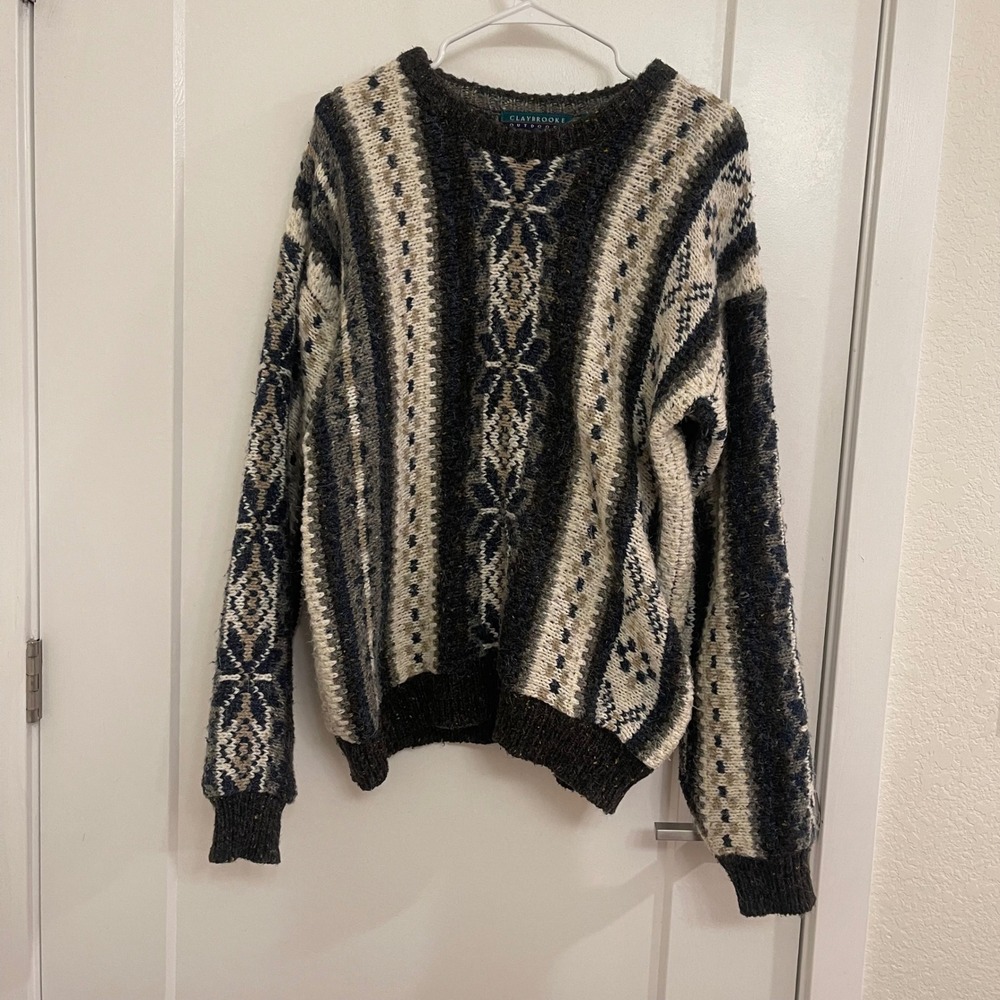 Vintage Claybrooke Wool Blend Sweater Retro Grandpacore Cabincore Fall